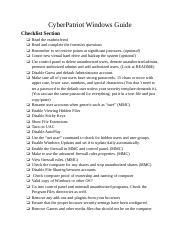 Check List Windows Machines. . Cyberpatriot windows 10 checklist